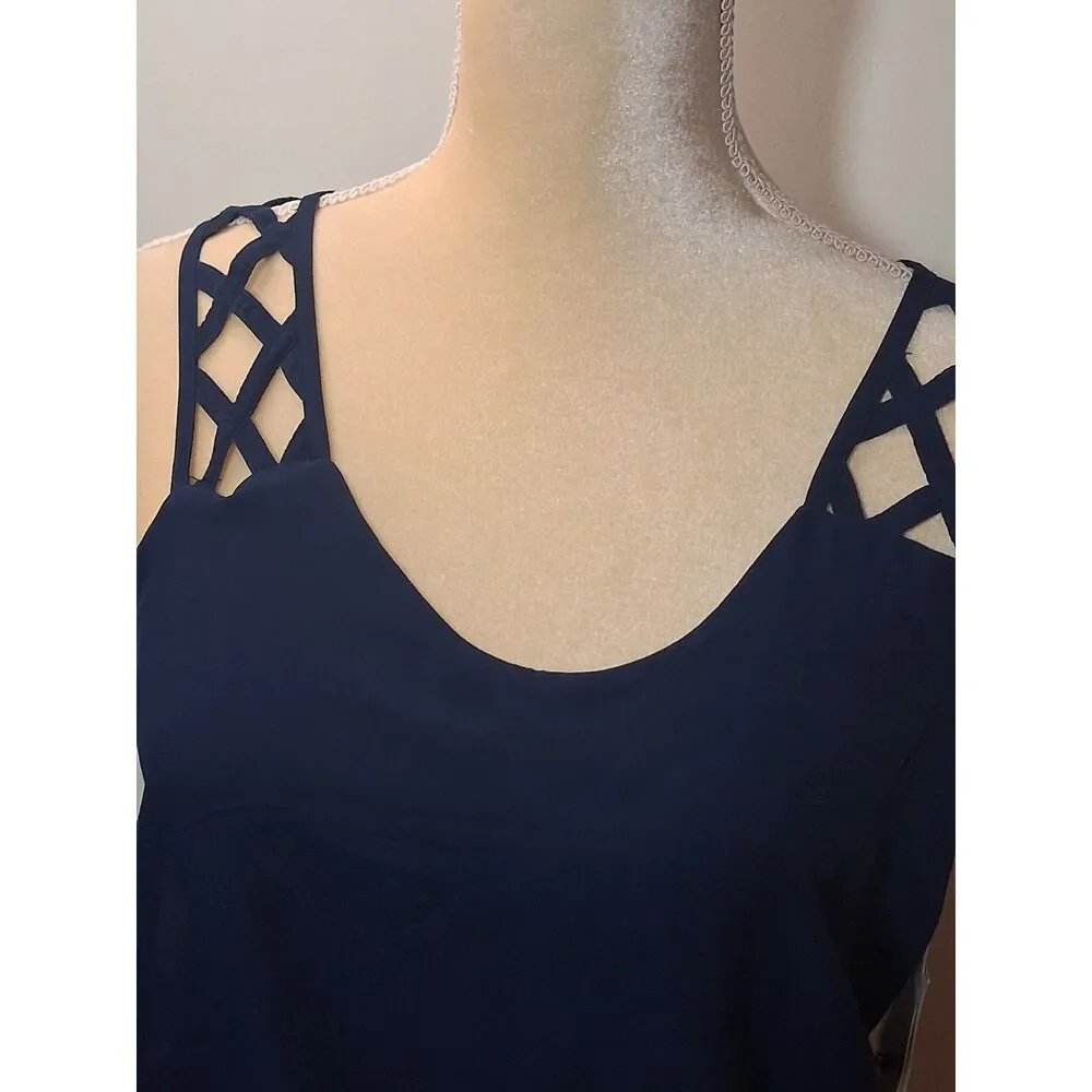 Love Reigns Rose Gold & Navy Sequin Mini Party Dress - Size Small